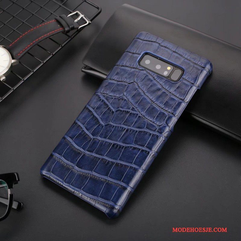 Hoesje Samsung Galaxy Note 8 Leer Wijnrood Persoonlijk, Hoes Samsung Galaxy Note 8 Luxe Hard Anti-fall
