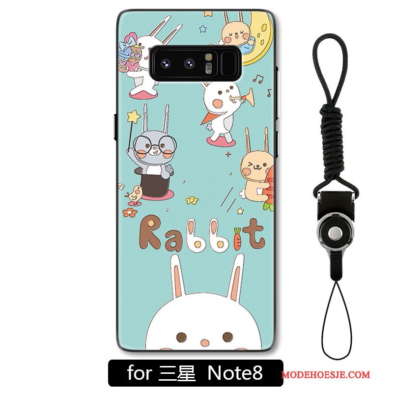 Hoesje Samsung Galaxy Note 8 Reliëf Telefoon Anti-fall, Hoes Samsung Galaxy Note 8 Spotprent Kat Hanger