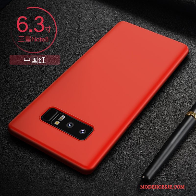 Hoesje Samsung Galaxy Note 8 Scheppend Dun Rood, Hoes Samsung Galaxy Note 8 Zakken Telefoon Nieuw