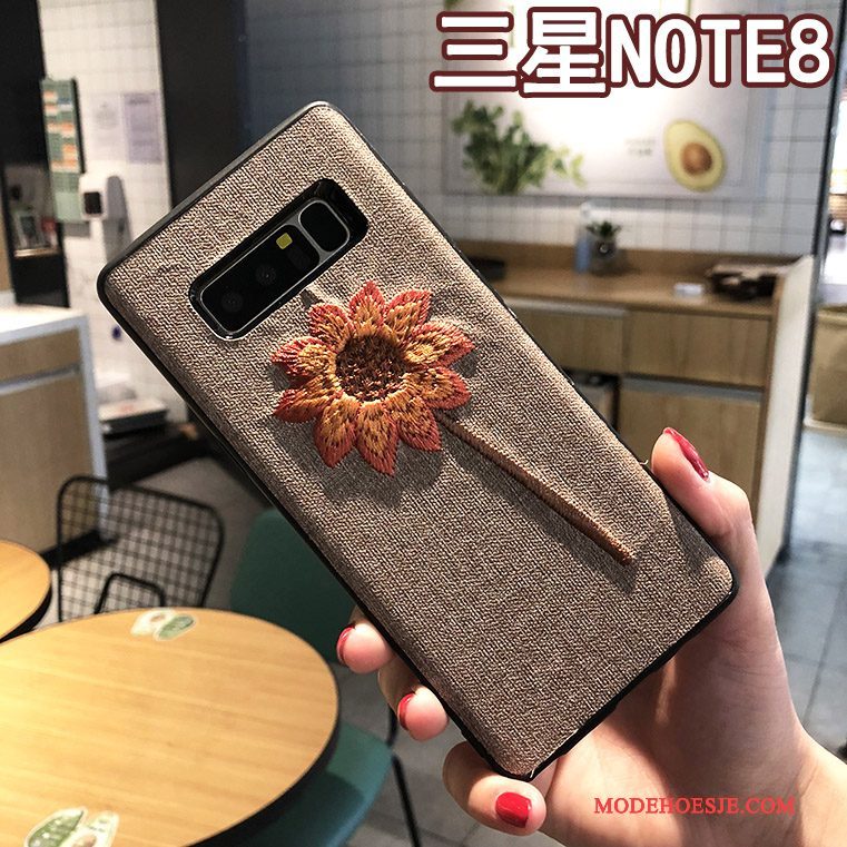 Hoesje Samsung Galaxy Note 8 Scheppend Nieuwtelefoon, Hoes Samsung Galaxy Note 8 Bescherming Anti-fall Borduurwerk