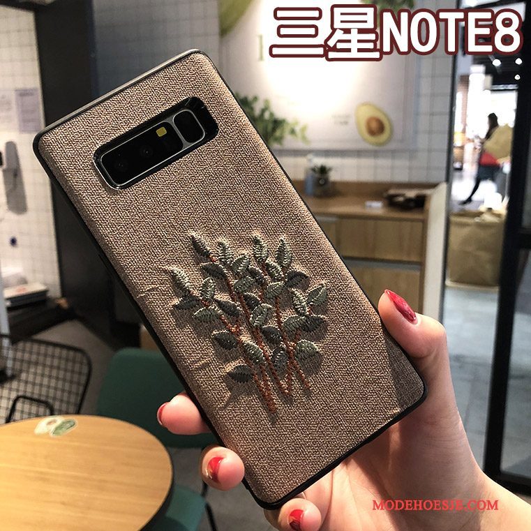 Hoesje Samsung Galaxy Note 8 Scheppend Nieuwtelefoon, Hoes Samsung Galaxy Note 8 Bescherming Anti-fall Borduurwerk