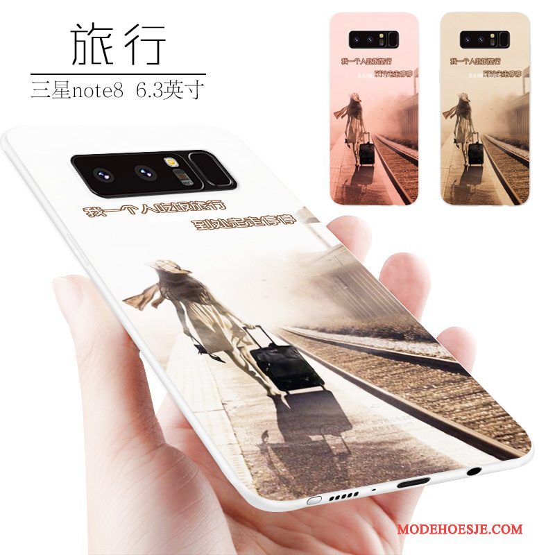 Hoesje Samsung Galaxy Note 8 Scheppend Telefoon Anti-fall, Hoes Samsung Galaxy Note 8 Siliconen Grijs Trendy Merk