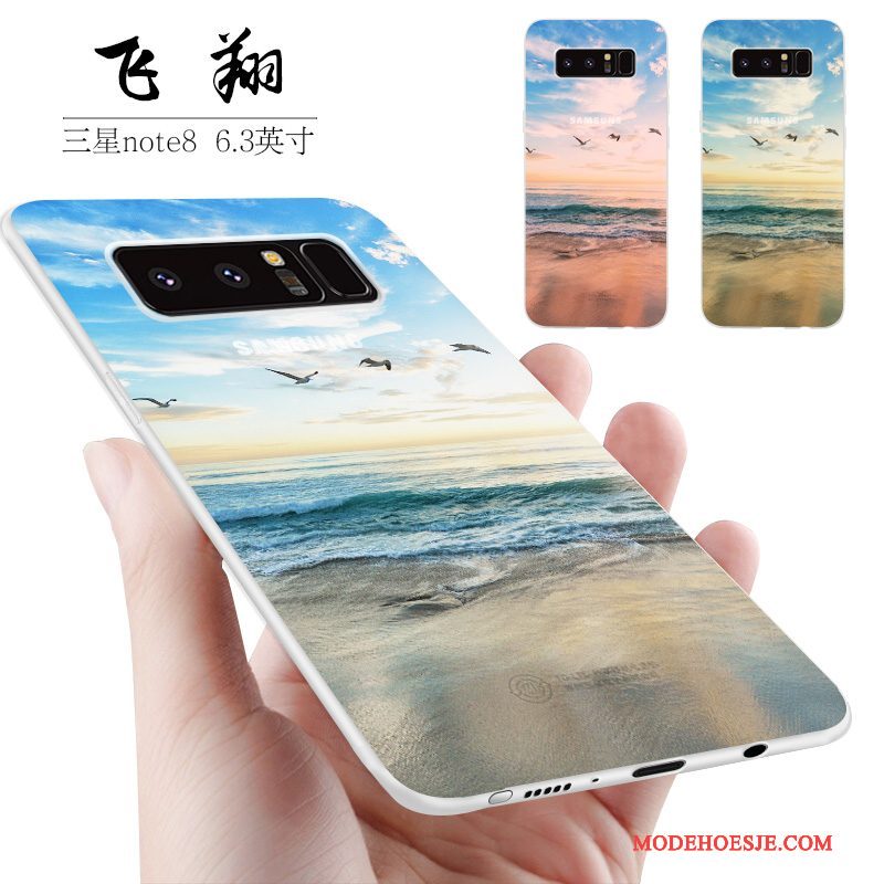 Hoesje Samsung Galaxy Note 8 Scheppend Telefoon Grijs, Hoes Samsung Galaxy Note 8 Zakken Mini Persoonlijk
