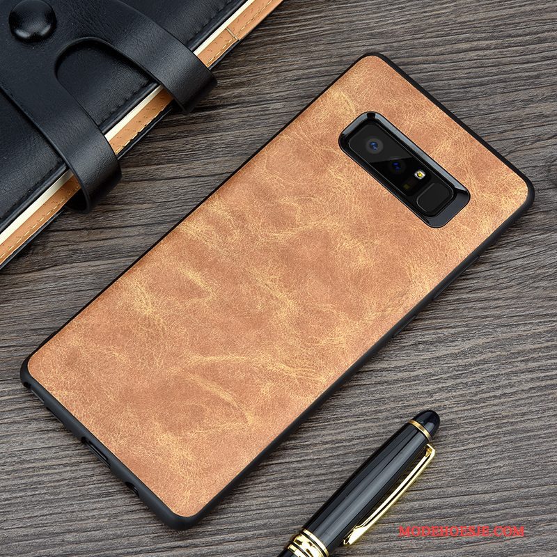 Hoesje Samsung Galaxy Note 8 Siliconen Bedrijf Anti-fall, Hoes Samsung Galaxy Note 8 Vintage Blauwtelefoon