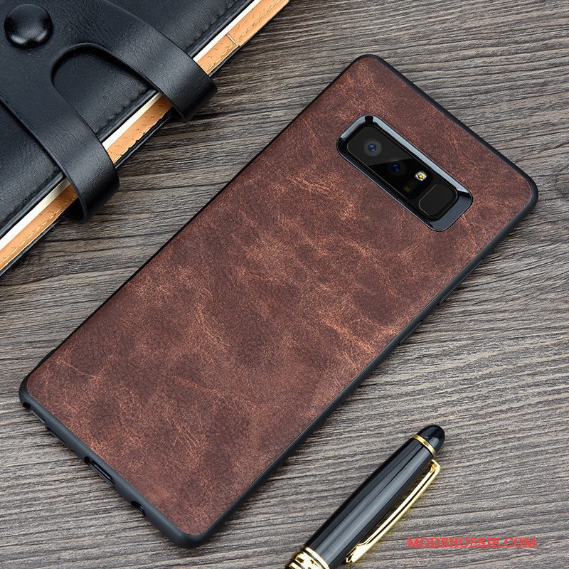 Hoesje Samsung Galaxy Note 8 Siliconen Bedrijf Anti-fall, Hoes Samsung Galaxy Note 8 Vintage Blauwtelefoon