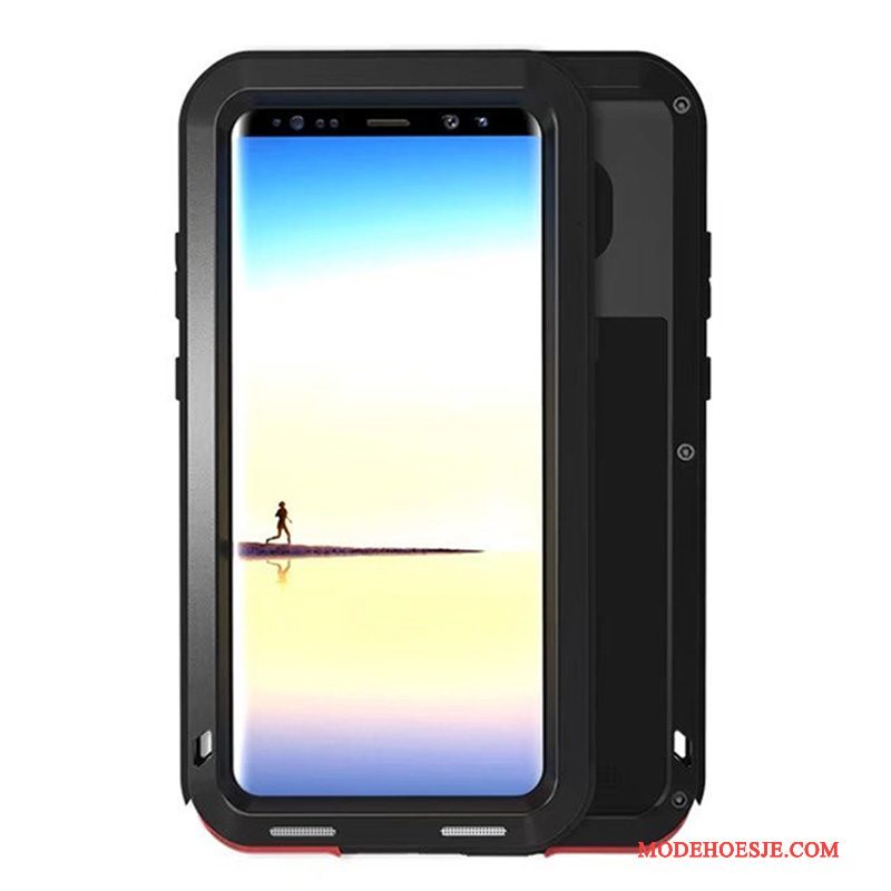 Hoesje Samsung Galaxy Note 8 Siliconen Drie Verdedigingen Rood, Hoes Samsung Galaxy Note 8 Bescherming Telefoon Gasbag