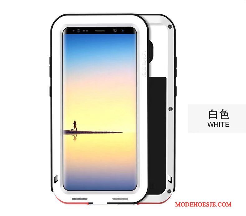 Hoesje Samsung Galaxy Note 8 Siliconen Drie Verdedigingen Rood, Hoes Samsung Galaxy Note 8 Bescherming Telefoon Gasbag