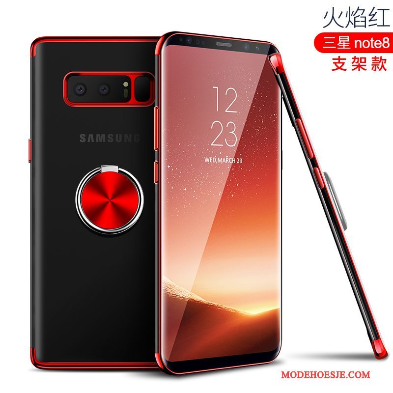 Hoesje Samsung Galaxy Note 8 Siliconen Dun Doorzichtig, Hoes Samsung Galaxy Note 8 Scheppend Rozetelefoon