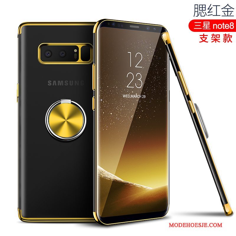 Hoesje Samsung Galaxy Note 8 Siliconen Dun Doorzichtig, Hoes Samsung Galaxy Note 8 Scheppend Rozetelefoon