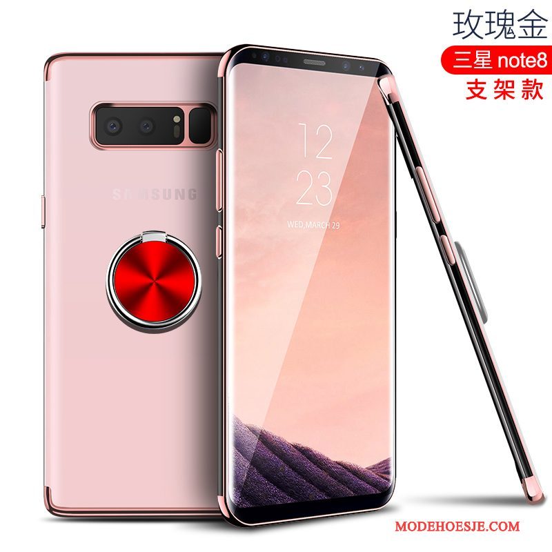 Hoesje Samsung Galaxy Note 8 Siliconen Dun Doorzichtig, Hoes Samsung Galaxy Note 8 Scheppend Rozetelefoon