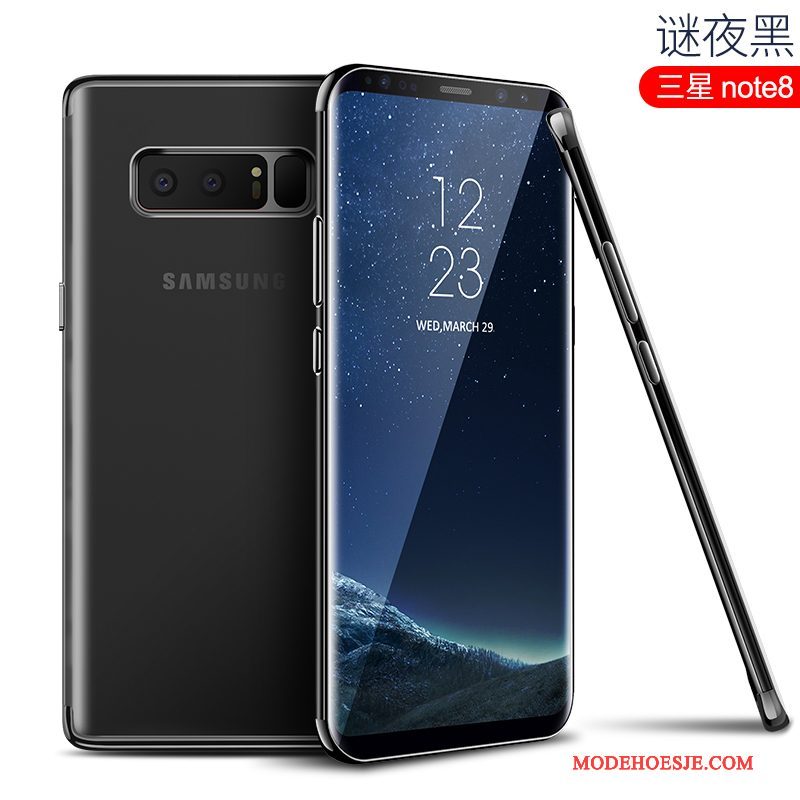 Hoesje Samsung Galaxy Note 8 Siliconen Dun Doorzichtig, Hoes Samsung Galaxy Note 8 Scheppend Rozetelefoon