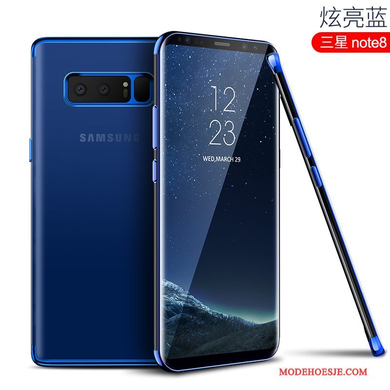 Hoesje Samsung Galaxy Note 8 Siliconen Dun Doorzichtig, Hoes Samsung Galaxy Note 8 Scheppend Rozetelefoon