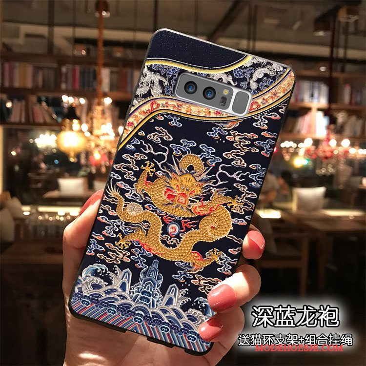 Hoesje Samsung Galaxy Note 8 Siliconen Geel Hanger, Hoes Samsung Galaxy Note 8 Wind Trend
