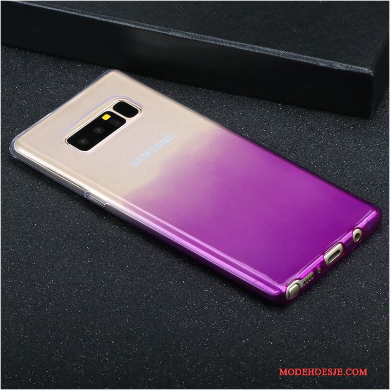 Hoesje Samsung Galaxy Note 8 Siliconen Purper Anti-fall, Hoes Samsung Galaxy Note 8 Scheppend Nieuw Dun