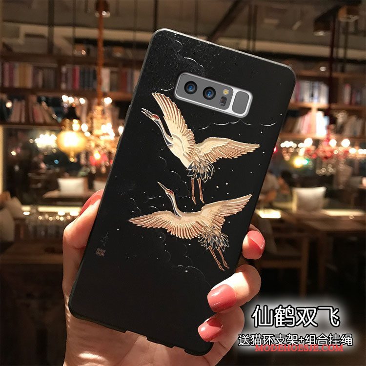 Hoesje Samsung Galaxy Note 8 Siliconen Telefoon Lichtblauw, Hoes Samsung Galaxy Note 8 Hanger Trend