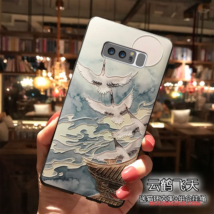 Hoesje Samsung Galaxy Note 8 Siliconen Telefoon Lichtblauw, Hoes Samsung Galaxy Note 8 Hanger Trend