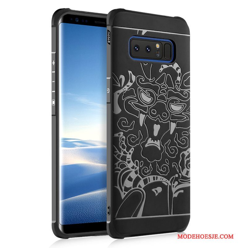 Hoesje Samsung Galaxy Note 8 Siliconen Telefoon Zwart, Hoes Samsung Galaxy Note 8 Zacht Anti-fall Trend