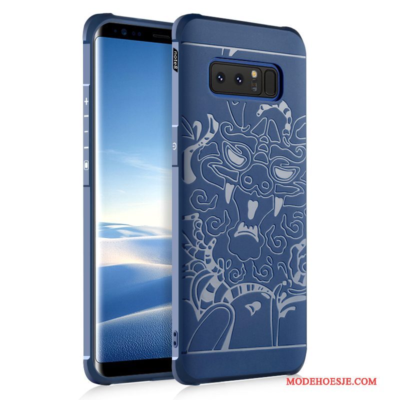 Hoesje Samsung Galaxy Note 8 Siliconen Telefoon Zwart, Hoes Samsung Galaxy Note 8 Zacht Anti-fall Trend