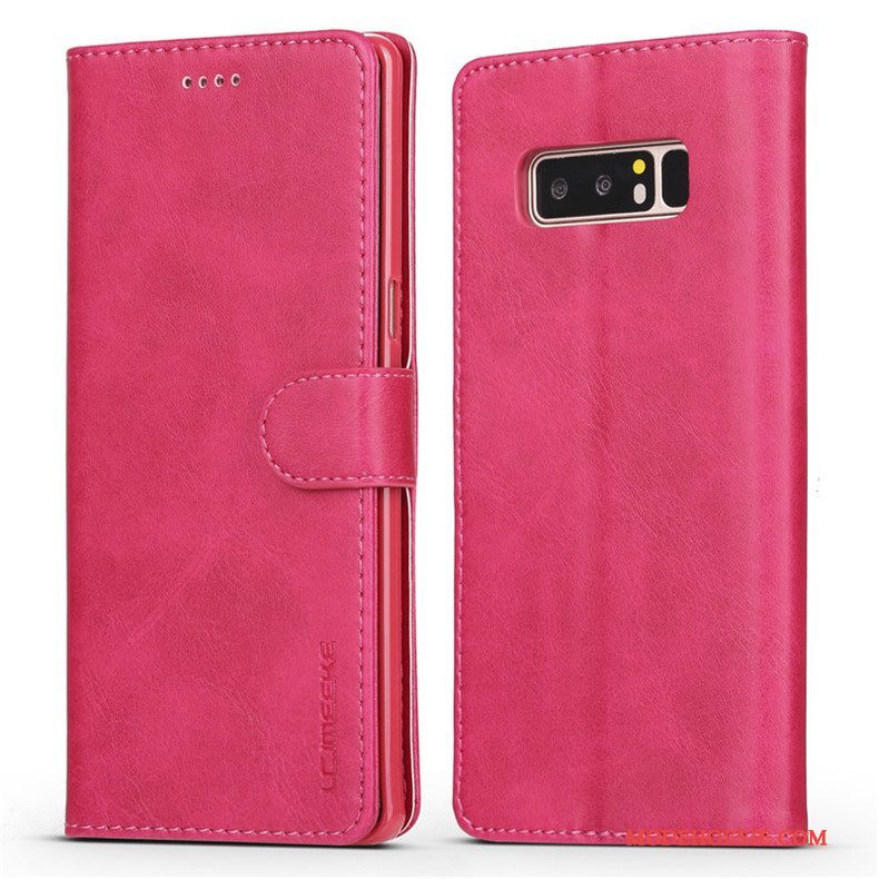 Hoesje Samsung Galaxy Note 8 Zacht Anti-fall Bedrijf, Hoes Samsung Galaxy Note 8 Folio Grijs