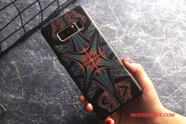 Hoesje Samsung Galaxy Note 8 Zacht Anti-fall Schrobben, Hoes Samsung Galaxy Note 8 Kleur Dun Patroon