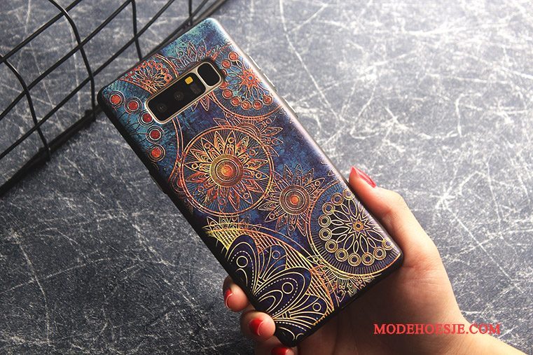 Hoesje Samsung Galaxy Note 8 Zacht Anti-fall Schrobben, Hoes Samsung Galaxy Note 8 Kleur Dun Patroon