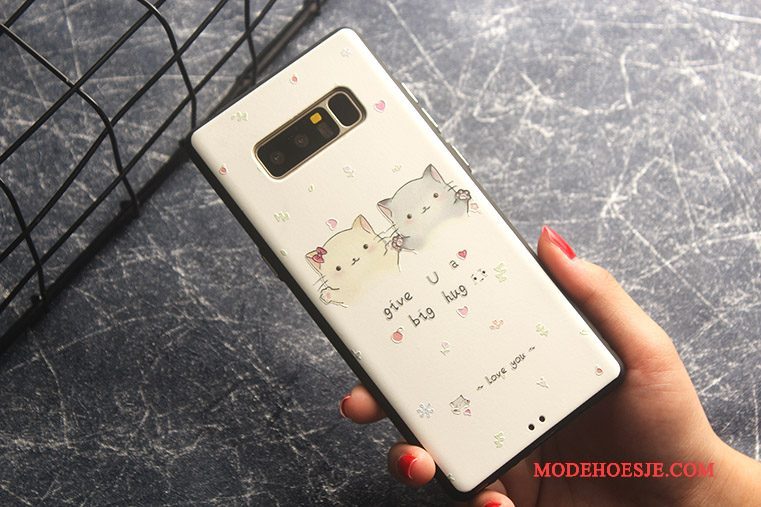 Hoesje Samsung Galaxy Note 8 Zacht Anti-fall Schrobben, Hoes Samsung Galaxy Note 8 Kleur Dun Patroon