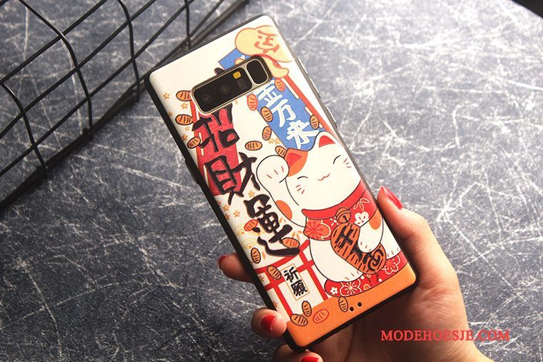 Hoesje Samsung Galaxy Note 8 Zacht Anti-fall Schrobben, Hoes Samsung Galaxy Note 8 Kleur Dun Patroon