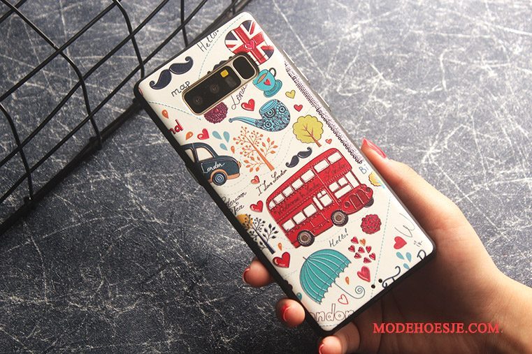 Hoesje Samsung Galaxy Note 8 Zacht Anti-fall Schrobben, Hoes Samsung Galaxy Note 8 Kleur Dun Patroon