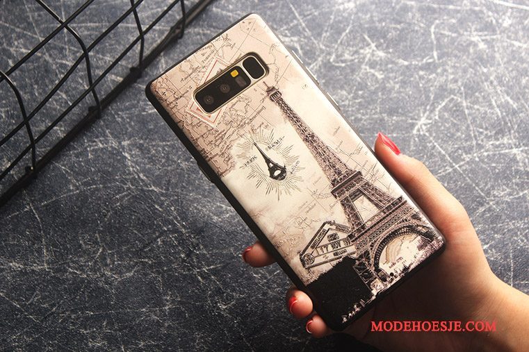 Hoesje Samsung Galaxy Note 8 Zacht Anti-fall Schrobben, Hoes Samsung Galaxy Note 8 Kleur Dun Patroon