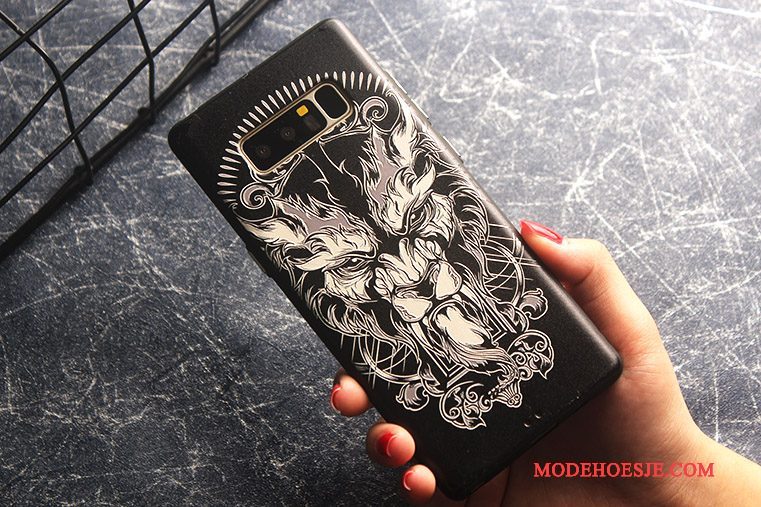 Hoesje Samsung Galaxy Note 8 Zacht Anti-fall Schrobben, Hoes Samsung Galaxy Note 8 Kleur Dun Patroon