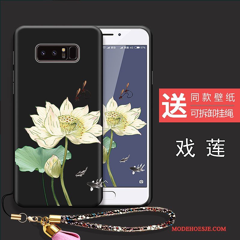 Hoesje Samsung Galaxy Note 8 Zacht Anti-falltelefoon, Hoes Samsung Galaxy Note 8 Siliconen Dun Zwart