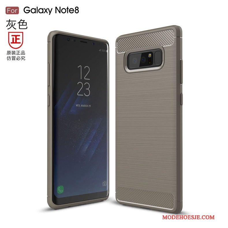 Hoesje Samsung Galaxy Note 8 Zacht Anti-falltelefoon, Hoes Samsung Galaxy Note 8 Zakken Groen Patroon