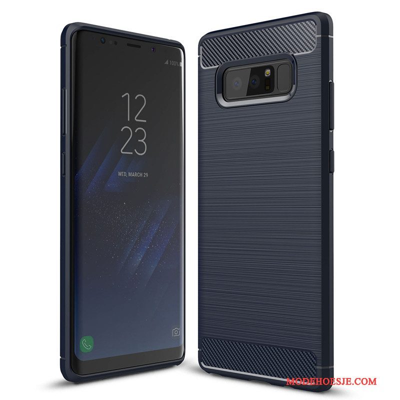 Hoesje Samsung Galaxy Note 8 Zacht Fiber Zwart, Hoes Samsung Galaxy Note 8 Bescherming Telefoon