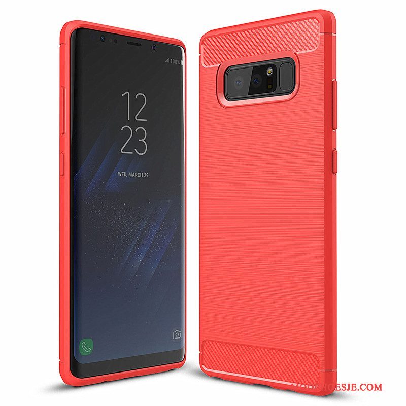 Hoesje Samsung Galaxy Note 8 Zacht Fiber Zwart, Hoes Samsung Galaxy Note 8 Bescherming Telefoon