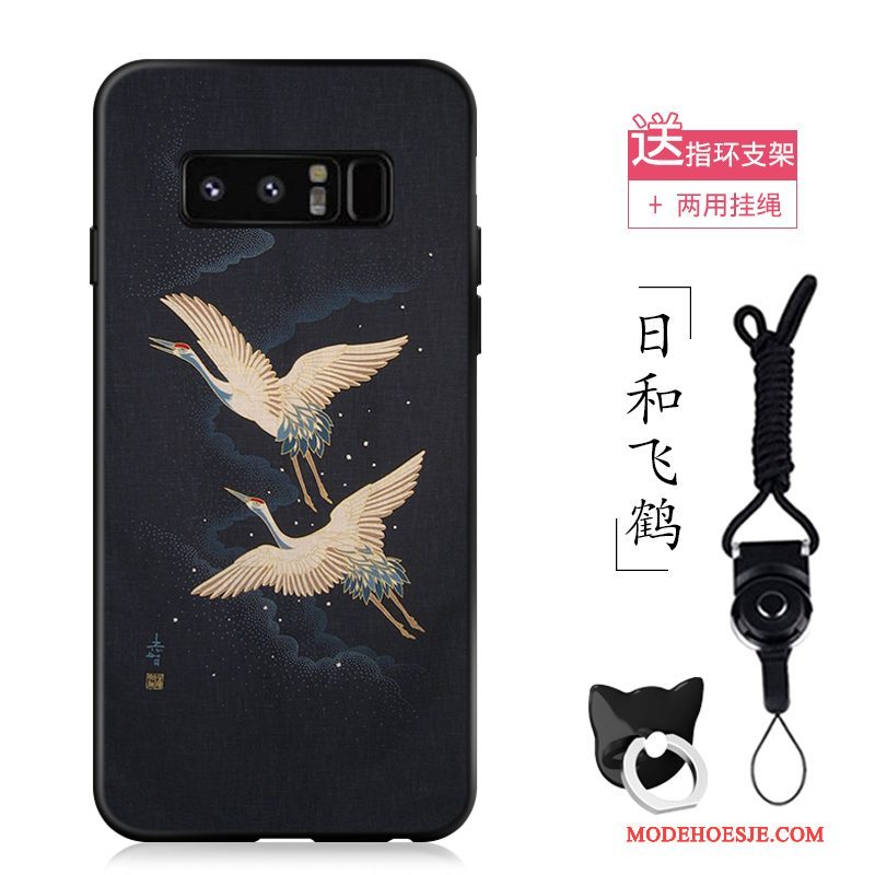 Hoesje Samsung Galaxy Note 8 Zacht Nieuwtelefoon, Hoes Samsung Galaxy Note 8 Kleur Kraanvogel Anti-fall