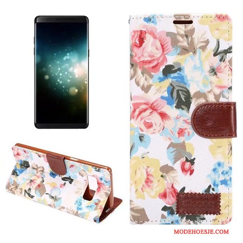 Hoesje Samsung Galaxy Note 8 Zacht Patroon Doek, Hoes Samsung Galaxy Note 8 Kleur Bloemen