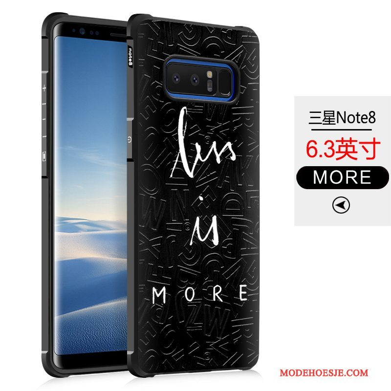 Hoesje Samsung Galaxy Note 8 Zacht Persoonlijk Zwart, Hoes Samsung Galaxy Note 8 Siliconen Telefoon Trend