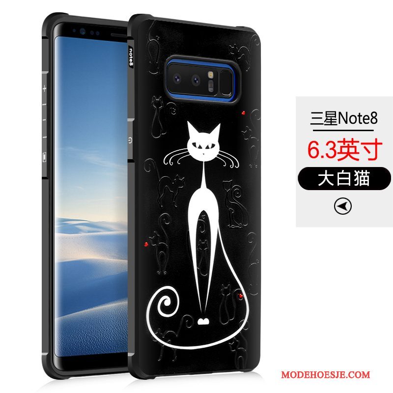 Hoesje Samsung Galaxy Note 8 Zacht Persoonlijk Zwart, Hoes Samsung Galaxy Note 8 Siliconen Telefoon Trend