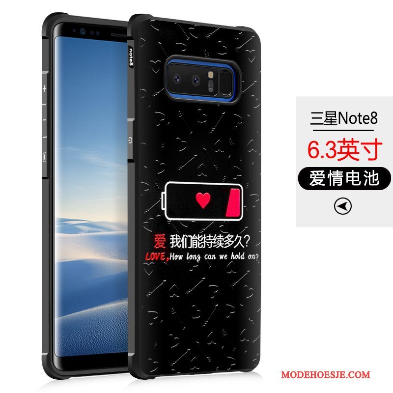 Hoesje Samsung Galaxy Note 8 Zacht Persoonlijk Zwart, Hoes Samsung Galaxy Note 8 Siliconen Telefoon Trend