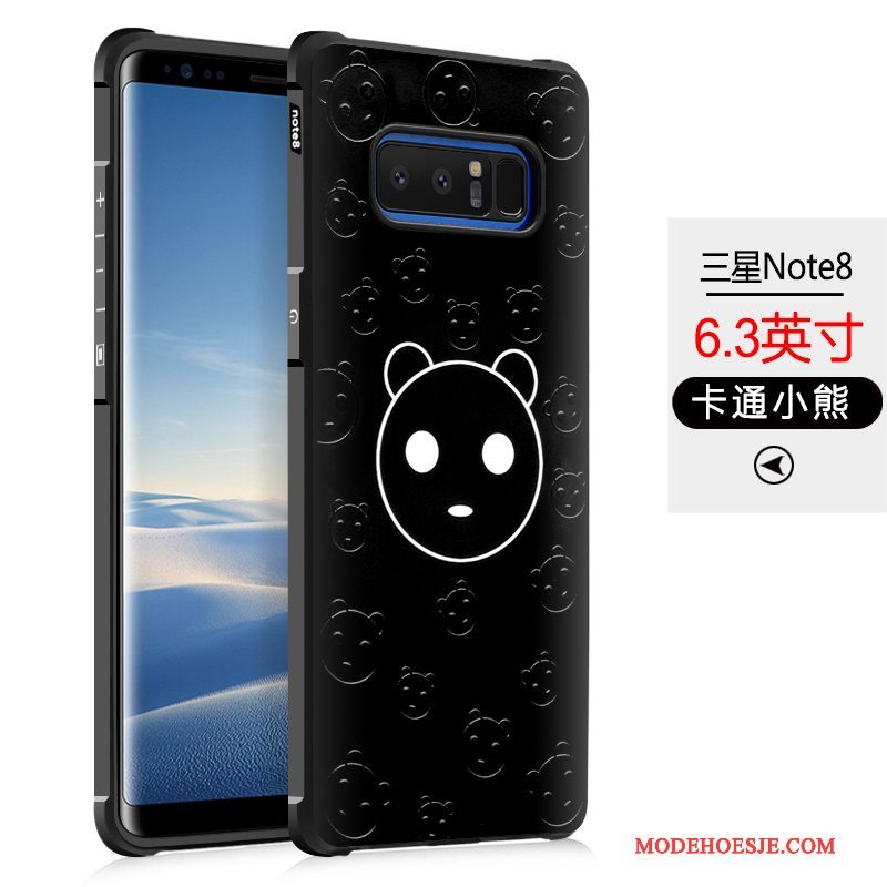 Hoesje Samsung Galaxy Note 8 Zacht Persoonlijk Zwart, Hoes Samsung Galaxy Note 8 Siliconen Telefoon Trend