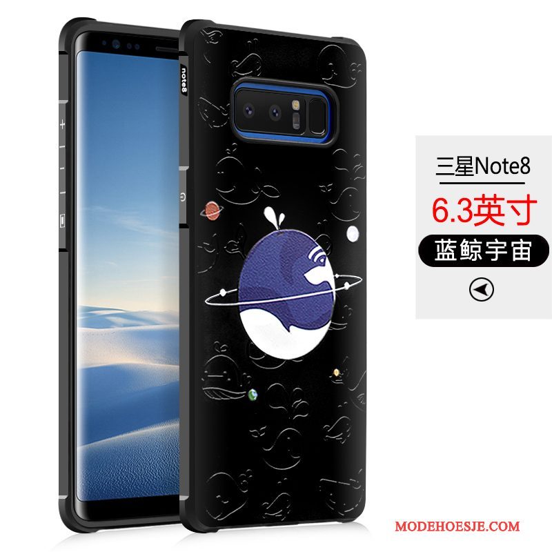 Hoesje Samsung Galaxy Note 8 Zacht Persoonlijk Zwart, Hoes Samsung Galaxy Note 8 Siliconen Telefoon Trend