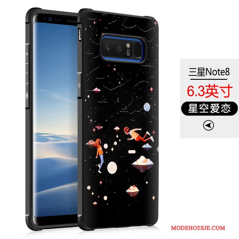 Hoesje Samsung Galaxy Note 8 Zacht Persoonlijk Zwart, Hoes Samsung Galaxy Note 8 Siliconen Telefoon Trend