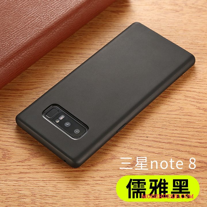 Hoesje Samsung Galaxy Note 8 Zacht Telefoon Pu, Hoes Samsung Galaxy Note 8 Zakken Zwart Anti-fall