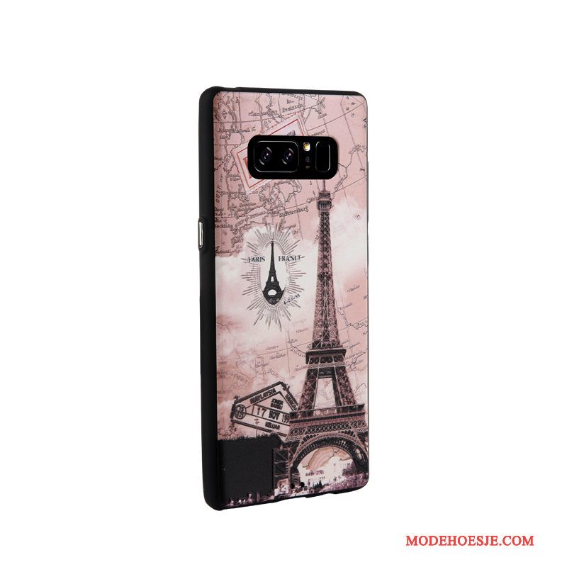 Hoesje Samsung Galaxy Note 8 Zacht Telefoon Trend, Hoes Samsung Galaxy Note 8 Bescherming Bedrijf Zwart