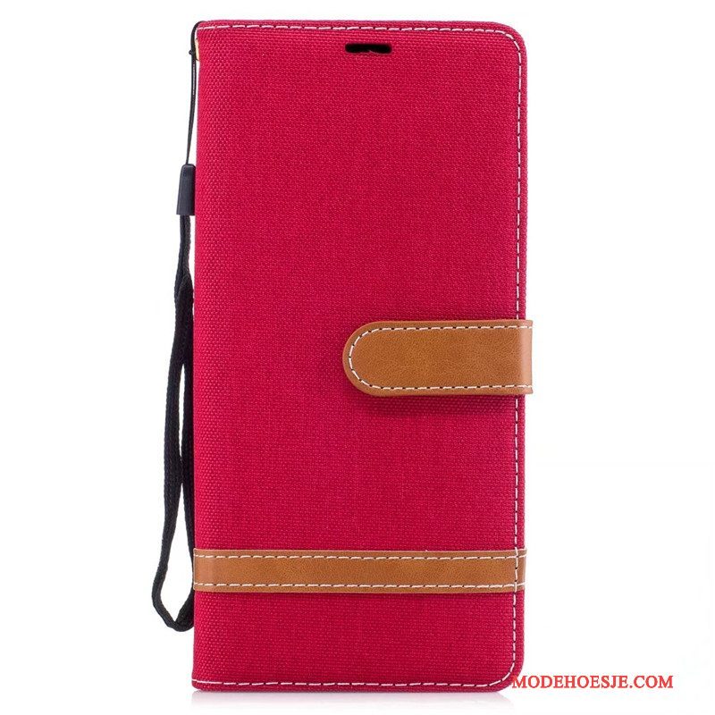 Hoesje Samsung Galaxy Note 8 Zakken Rood Trend, Hoes Samsung Galaxy Note 8 Bescherming Denim