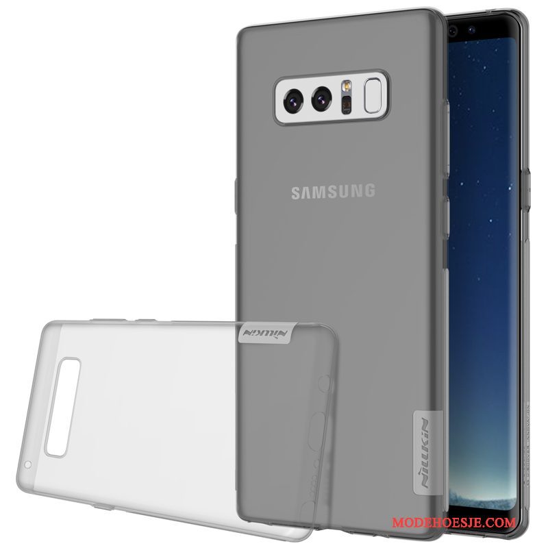 Hoesje Samsung Galaxy Note 8 Zakken Telefoon Blauw, Hoes Samsung Galaxy Note 8 Bescherming Doorzichtig Goud