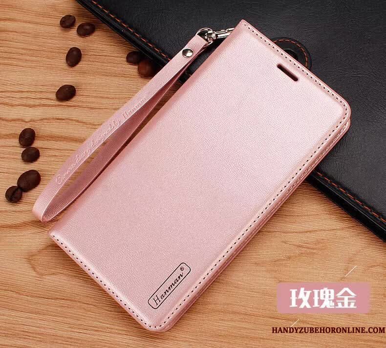 Hoesje Samsung Galaxy Note 9 Folio Anti-falltelefoon, Hoes Samsung Galaxy Note 9 Zakken Roze Kaart