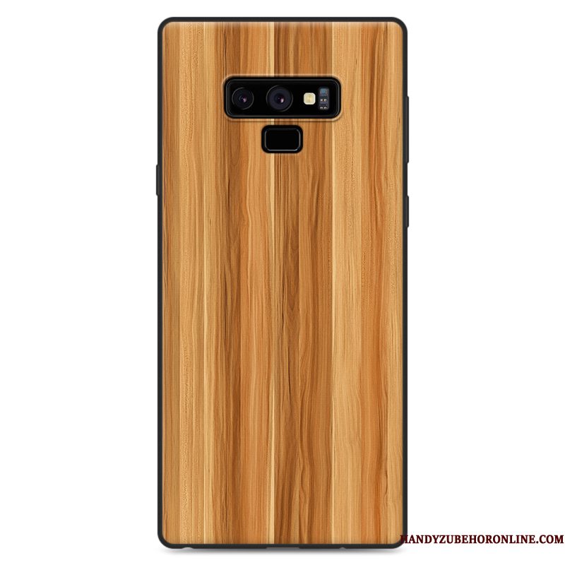 Hoesje Samsung Galaxy Note 9 Houtnerf Anti-fall Wind, Hoes Samsung Galaxy Note 9 Bescherming Zwarttelefoon