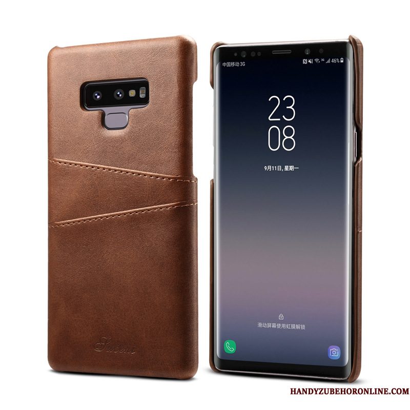 Hoesje Samsung Galaxy Note 9 Leer Duntelefoon, Hoes Samsung Galaxy Note 9 Geel