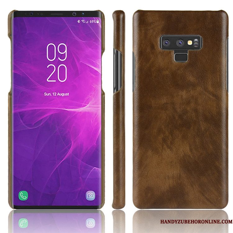 Hoesje Samsung Galaxy Note 9 Leer Hard Kwaliteit, Hoes Samsung Galaxy Note 9 Bescherming Roodtelefoon